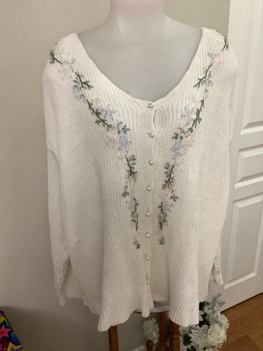 Vintage Casual Elements Ramie Cotton Cardigan 3X
